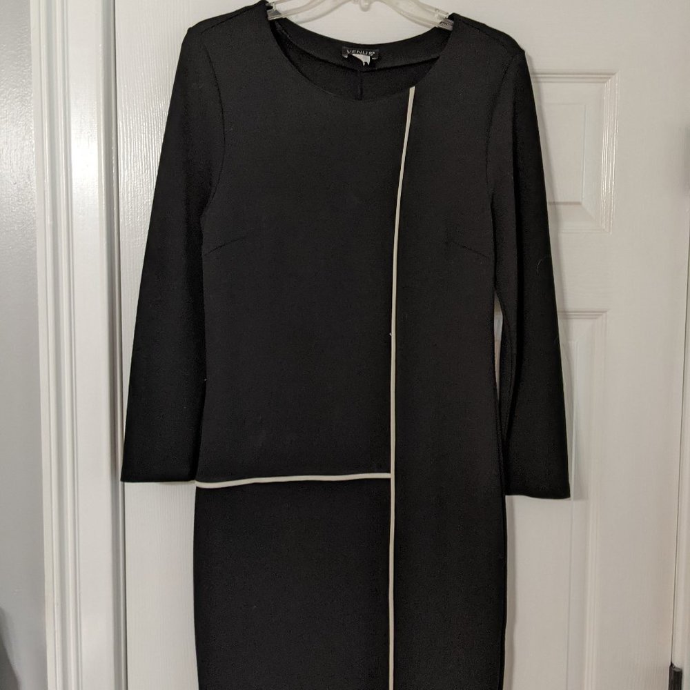 Geometric Black & Cream Dress